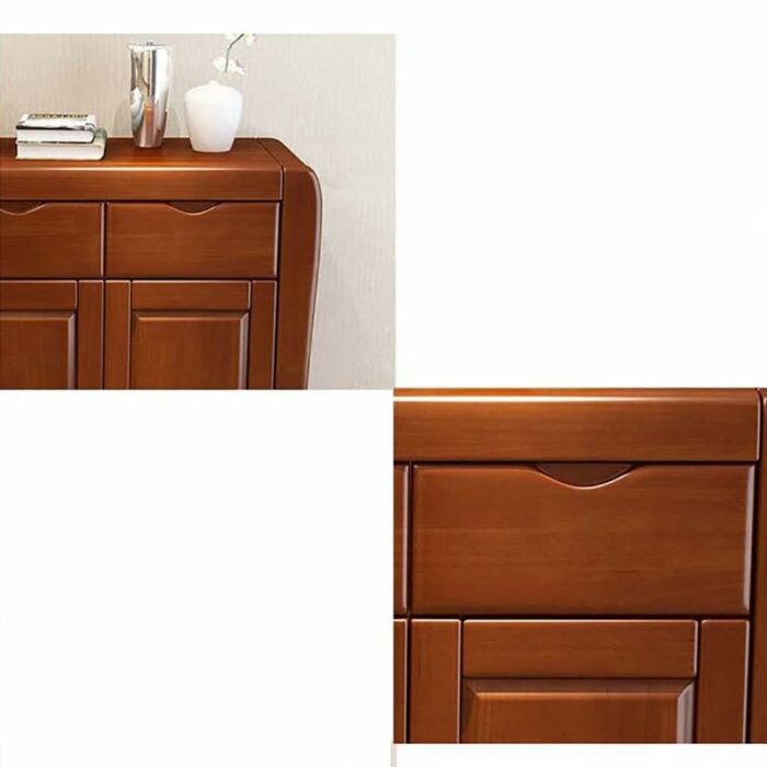 TJLSS Living Room Shoe Cabinet Household Solid Wood Storage Cabinet Two Door Entry Porch Small Medium Furniture
