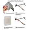 ANMEISH Self Adhesive Towel Rail,40CM Sticky Towel Holder,Anti Rust Stick on Towel Rack, Single Wall Mounted Towel Bars for the Bathroom Kitchen