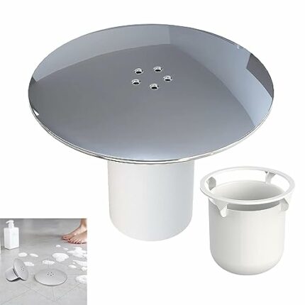 Shower Drain Cover，90mm/115mm Shower Trap Cover Replacement，Removable Shower Plughole Cover，Shower Waste Trap Cover Chrome Finish…