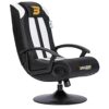 BraZen Stag 2.1 Bluetooth Ergonomic Video Pedestal Rocker Surround Sound Gaming Chairs for Kids with Speaker Subwoofer and Pedestal base - Blue