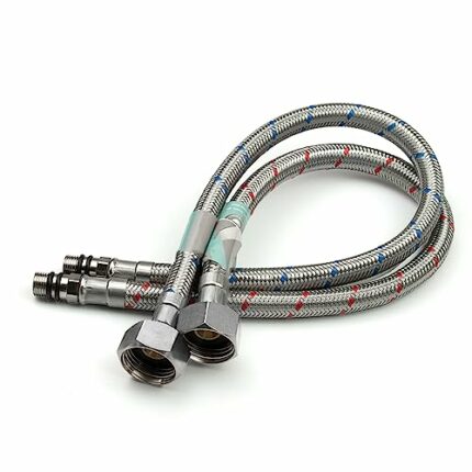 Xcel Home 2 x M10 x1/2 Flexible Tap Connectors (400mm) | 10 Lengths | Pair of BSP Kitchen/Basin Monobloc Mixer Flexi Pipe Tails | Braided Stainle