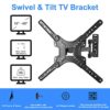 TV Wall Mount Bracket Swivel Tilt for Most 14-60 Inches LED LCD Plasma Screen Monitor, VESA 400x400mm, with Full Motion Articulating 15" Extensio