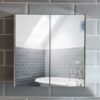 Bath Vida Tiano Bathroom Cabinet Double Door Mirrored Wall Mounted Stainless Steel Modern