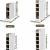 Bathroom Floor Cabinet Storage, Slim Toilet Paper Storage Cabinet with Clear Drawers and Casters, Large Capacity Narrow Vertical Dresser Tower fo