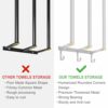 Towel Rack Wall Mounted, New Upgrade 3-Bar Towel Racks for Rolled Towels, Metal Towel Holder Widen for Large Folded Washcloths, Bath Towel Storag