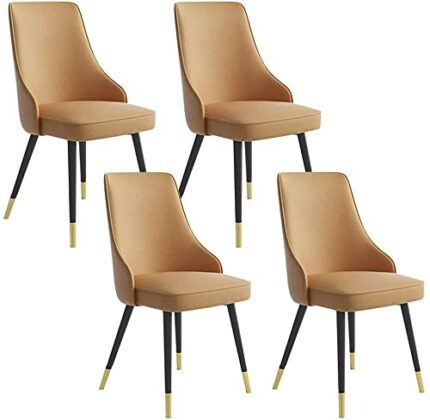 dining chair Office Business Reception Chairs Conference Chairs Kitchen Dining Chair Leather Thicken Backrest Kitchen Chair Wrought Iron Non-Slip