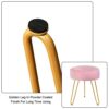 TOUCH-RICH Velvet Footrest Stool Ottoman Round/Square Modern Upholstered Vanity Footstool Side Table Seat Dressing Chair with Golden Metal Leg(Pi