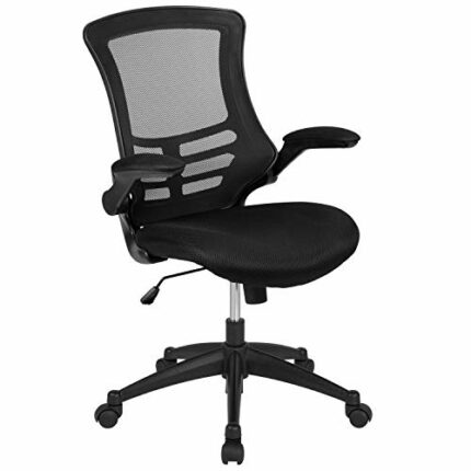 Flash Furniture Office Chair, Ergonomic Office Chair with Mesh Back Support, Contoured and Height Adjustable Seat and Tilt Lock Lever, Black, 64.