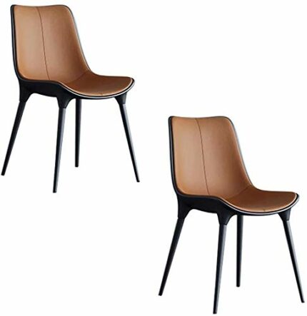 dining chair Kitchen Dining Room Furniture Chairs Modern Dining Chairs Leather Seat And Back Kitchen Chairs With Solid Metal Legs For Living Room