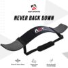 AQF Arm Blaster for Biceps Triceps – Weight Lifting Arms Training Bomber Curl Isolator - Contoured and Adjustable Strap with Padded Neck Brace Gy