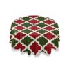 xigua Mandala Round Tablecloth with Umbrella Hole and Zipper Outdoor Tablecloth Spill-Proof Polyester Table Cover for Kitchen Patio Garden Party