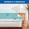 BedLuxury Mattress Topper Memory Foam 4 Inch King Size Gel Colling Mattress Pad Cover with 18'' Deep Pocket for Back Pain Bed Topper with Grey Re