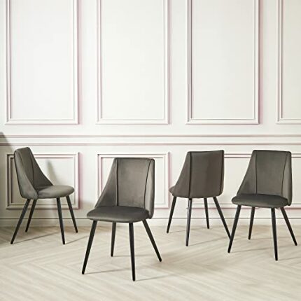 Direct VR Velvet Dining Chair, Grey, One Size