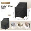 widesmile Garden Chair Cover Patio Stacking Chair Cover Waterproof 420D Oxford Fabric Outdoor Protective Cover for Stackable Chairs Anti-UV 89x89