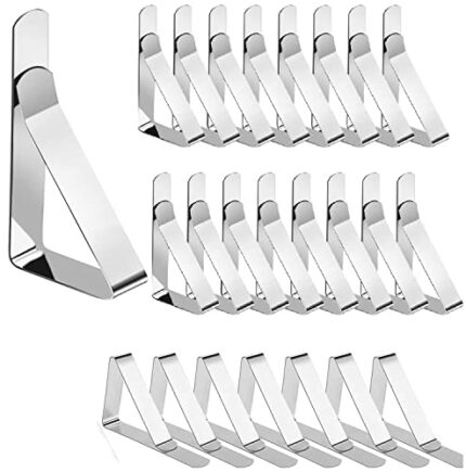 Table cloth clips 24 Pcs Tablecloth Clips - Heavy Duty Picnic Table Clips, Stainless Steel Table Cloth Cover Clamps, Table Cloth Holders Ideal fo