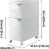4-Tiers Bathroom Floor Storage Cabinet 8.6'' Small Corner Bathroom Floor Cabinet with Clear Drawers and Casters Waterproof Drawer Cart Storage To