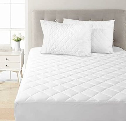 40cm Extra Deep Quilted Mattress Protector Egyptian Cotton Breathable Anti Allergy Noiseless Fitted Cover Pad Single Bed Size Topper (Single)