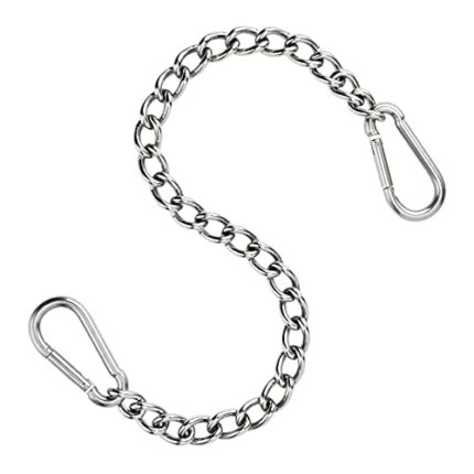 Awroutdoor Hanging Chair Chain, 66cm Stainless Steel Extension Chain with Two Carabiners, Heavy Duty Hanging Kits Hammock Chair Chain for Hammock