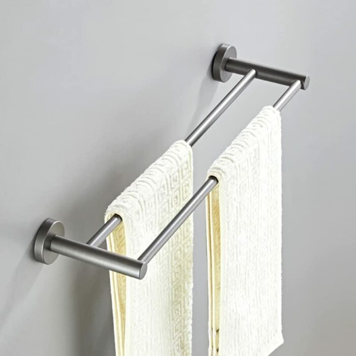HIGOH Towel Racks, Towel Rail for Bathroom,Double Square Towel Bar,Towel Hanger,Wall Mounted Hand Towel Holder Towel Holder,House Decoration Hote