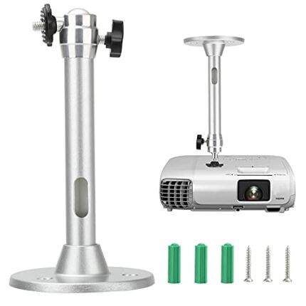 Ceiling Wall Projector Mount, Universal Mini Projector Mount Stand 360° Rotatable, Wall Mount Indoor Outdoor Bracket Holder for Home Theater, Sec