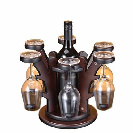 KXDCZ Solid Wood superimposed Wine Shelf Fashion Creative Wooden Ornaments Wine Bottle Wine Rack European Wooden Wine Cabinet Cup Holder Wall-Mou