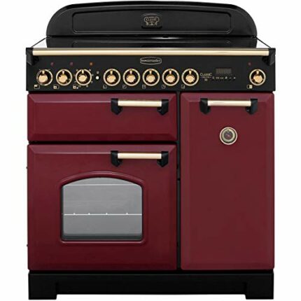 Rangemaster Classic Deluxe 90 Induction Range Cooker - Freestanding - CDL90EICY/B - Cranberry / Brass