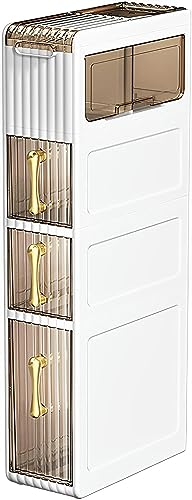 OPSREY Floor Standing Cabinet Unit Bathroom Storage, Toilet Storage Cabinet for Skinny Bathroom Storage Corner Floor, Slim Toilet Paper Storage C