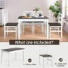 DINGZZ 5 Piece Cutlery Set Solid Wood Compact Kitchen Dining Table And 4 Chairs Furniture