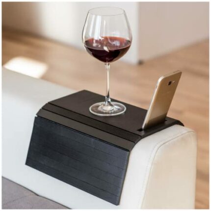EWART WOODS Sofa arm tray table couch bedside wood coaster coffee cup foldable protector mat tv chair armrest caddy end tables trays phone holder