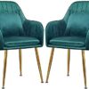 dining chair Kitchen Dining Room Furniture Chairs Home Velvet Dining Chair Set Of 2 Modern Accent Leisure Armchair Upholstered Living Room Chairs