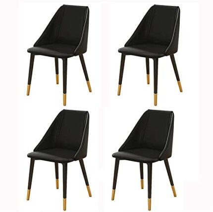 dining chair Office Reception Chairs Business Dining Chairs Set Modern Dining Chairs Set of 4 Water Proof PU Leather Side Chair with Metal Legs K