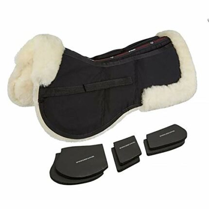 LeMieux ProSorb Lambskin 3 Pocket Half Pad Corrective Halfpad - Natural/Black, Medium