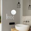 BELLE VOUS Chrome Wall Mounted Extendable 360° Swivel Mirror - 3X Magnification - 17.5 x 18.5cm/6.88 x 7.28 inches - Double Sided Rotating Stainl