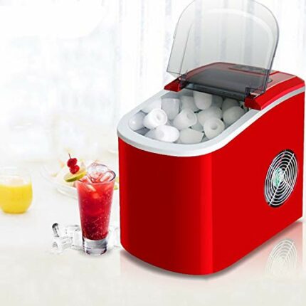 LUKEO Commercial Automatic Ice Cube Maker Household Portable Electric Bullet Round Ice Making Machine 15kg/24H Coffee Bar Shop
