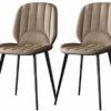 dining chair Kitchen Dining Room Furniture Chairs Set Of 2 Dining Chairs With Metal Feet And Backrest PU Leather Seat Suitable For Kitchen Dining