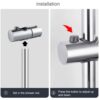 Nicoone Hand Shower Bracket,Adjustable ABS Shower Rail Head Slider Clamp Holder Bracket for a Standard 19mm Round Shower Riser Rail