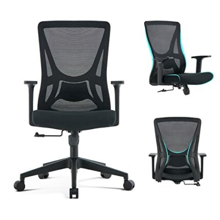 U2PICK Office Chair Mesh Back Adjustable Office Chair Ergonomic Swivel Chair, High Back Executive Office Chair with Lumbar Support Breathable Wid