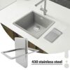Aywndgdj Stainless Steel Garbage Flap Lid Trash Bin Cover Flush Built-in Balance Swing Flap Garbage Lid for Kitchen Counter Top B