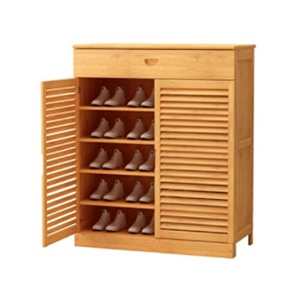SDFGH Living Room Entryway Multi-layer Two-door Shoe Cabinet Multi-functional Economic Entryway Storage Cabinet (Color : Argento, Size : Light Gr