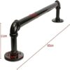 Black Retro Wall-Mounted Bath Towel Rail Bar,Industrial Pipework Towel Rack Bathroom Single Towel Holder,Accessory For Bathroom Kitchen Lavatory,