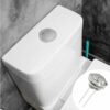 Toilet Flush Button(Silver),Round Head Toilet Flush Button,Toilet Push Button Flush Replacement,Two Rods Dual Push Button Toilet Flush Button for