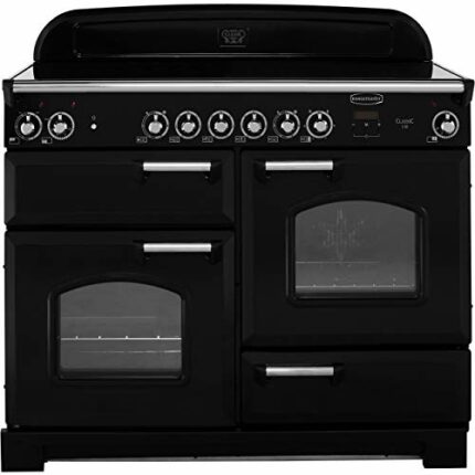 Rangemaster Classic CLA110ECBL/C 110cm Electric Range Cooker with Ceramic Hob - Black / Chrome - A/A Rated