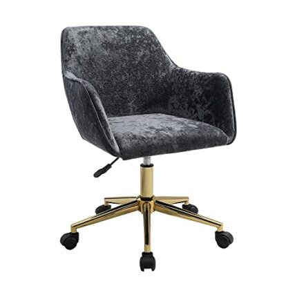Warmiehomy Velvet Office Chair -Armchair Swivel Chair Office Desk Computer Chair Height Adjustable Chair For Office Home Living Room Bedroom (Dar