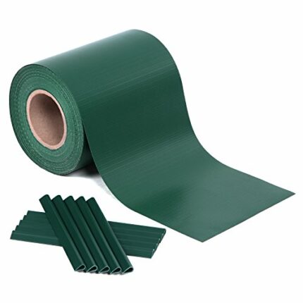 SONGMICS, Green PVC Privacy, Garden Fence Stripe, 0.19 x 40 m Roll Opaque, Decorative Balcony Screen, UV Resistant Sunscreen Cover, 25 Mounting C