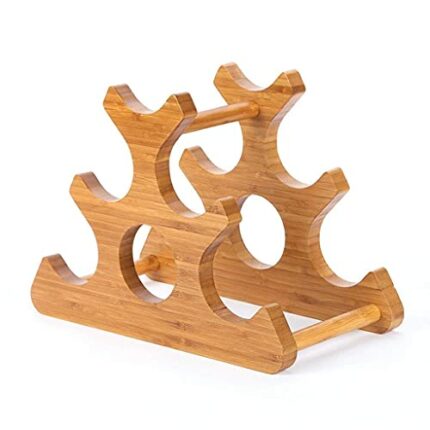 NEOCHY Wine Rack Countertop – Display Free Standing Natural Shelf for Bar Kitchen Natural