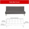 Armless Sofa Bed Cover Vintage Check Printing Couch Sofa Slipcover Futon Cover 3 Seater Elastic Full Folding Couch Sofa Cover fits Folding Sofa B