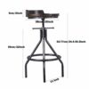 Set of 2 Bar Stools | Industrial Vintage Style | Swivel Wooden Seat | Counter Height Adjustable 24-28inch | with Mini Backrest