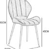 Kitchen Dining Room Furniture Chairs Kitchen Chairs Set Of 2 Velvet Seat Dining Chairs with Backrest Metal Legs for Lounge Living Room Corner Cha