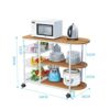 ZYZMH Kitchen furniture Multi-Layer Steel Frame Wood Partition Multifunction Organizer Cart With Wheels Kitchen trolley (Color : B, Size : As sho