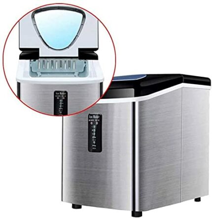 CXSMKP Ice Maker Commercial Ice Cube Machine 18KG / 24H Stainless Steel Under Counter ice Machine Mini Bullet Round Ice Making Machine